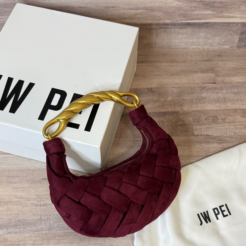 JW PEI Orla Weave Burgundy Handbag